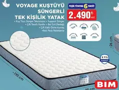 HOMEDİUS VOYAGE KUŞTÜYÜ SÜNGERLİ TEK KİŞİLİK YATAK